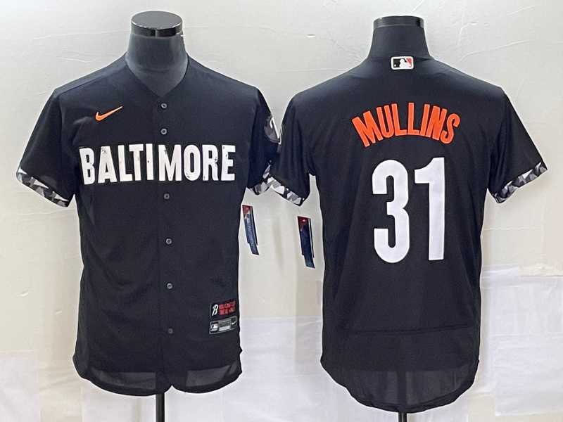 Mens Baltimore Orioles #31 Cedric Mullins Black 2023 City Connect Flex Base Stitched Jerseys->baltimore orioles->MLB Jersey